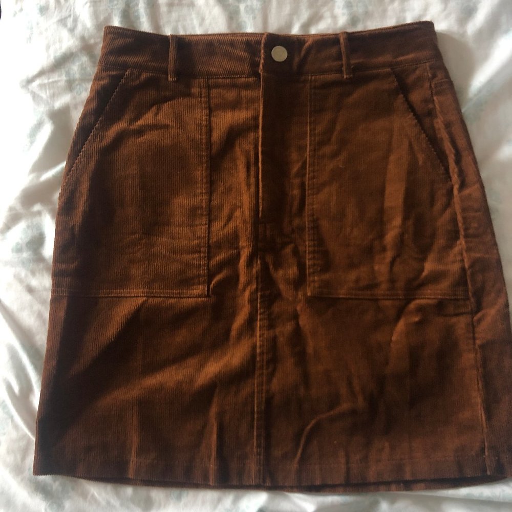 Brown Corduroy Skirt